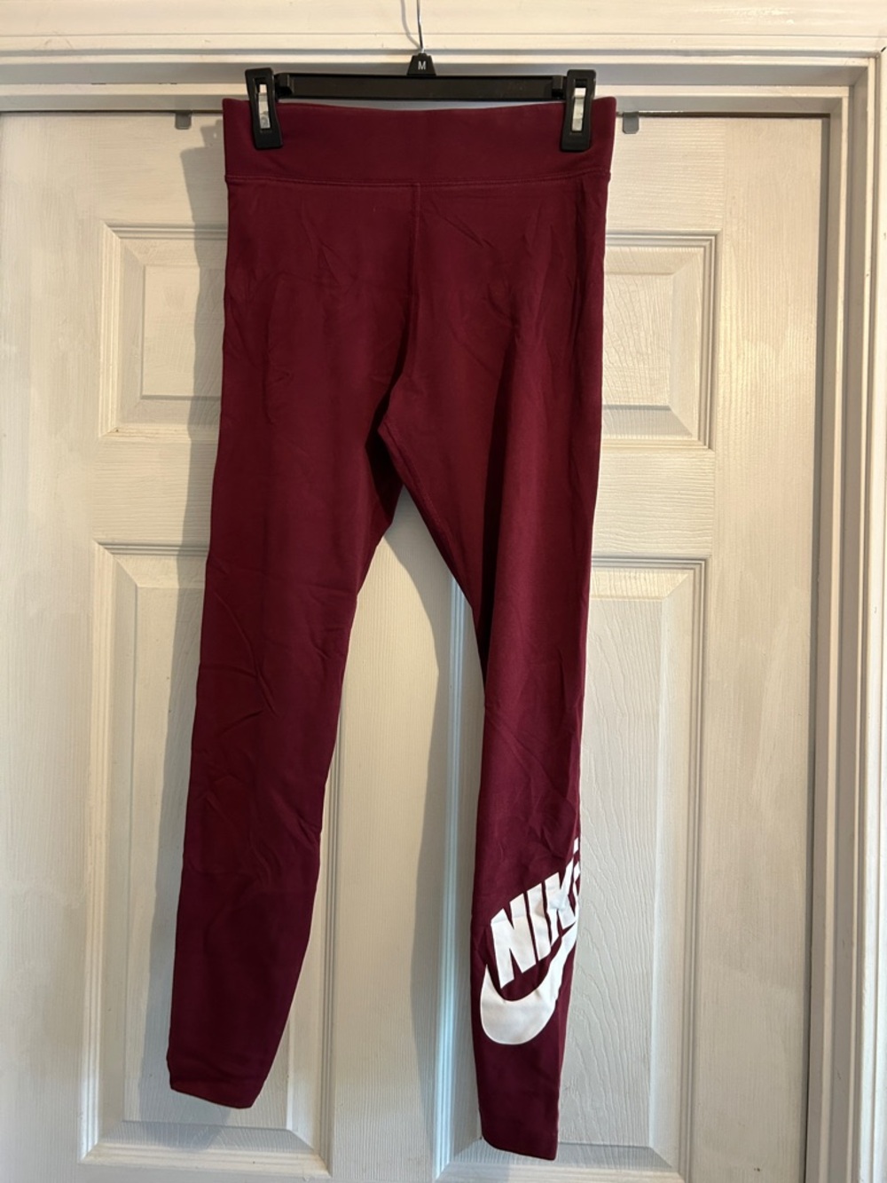 Nike Kids Maroon Leggings with White Logo